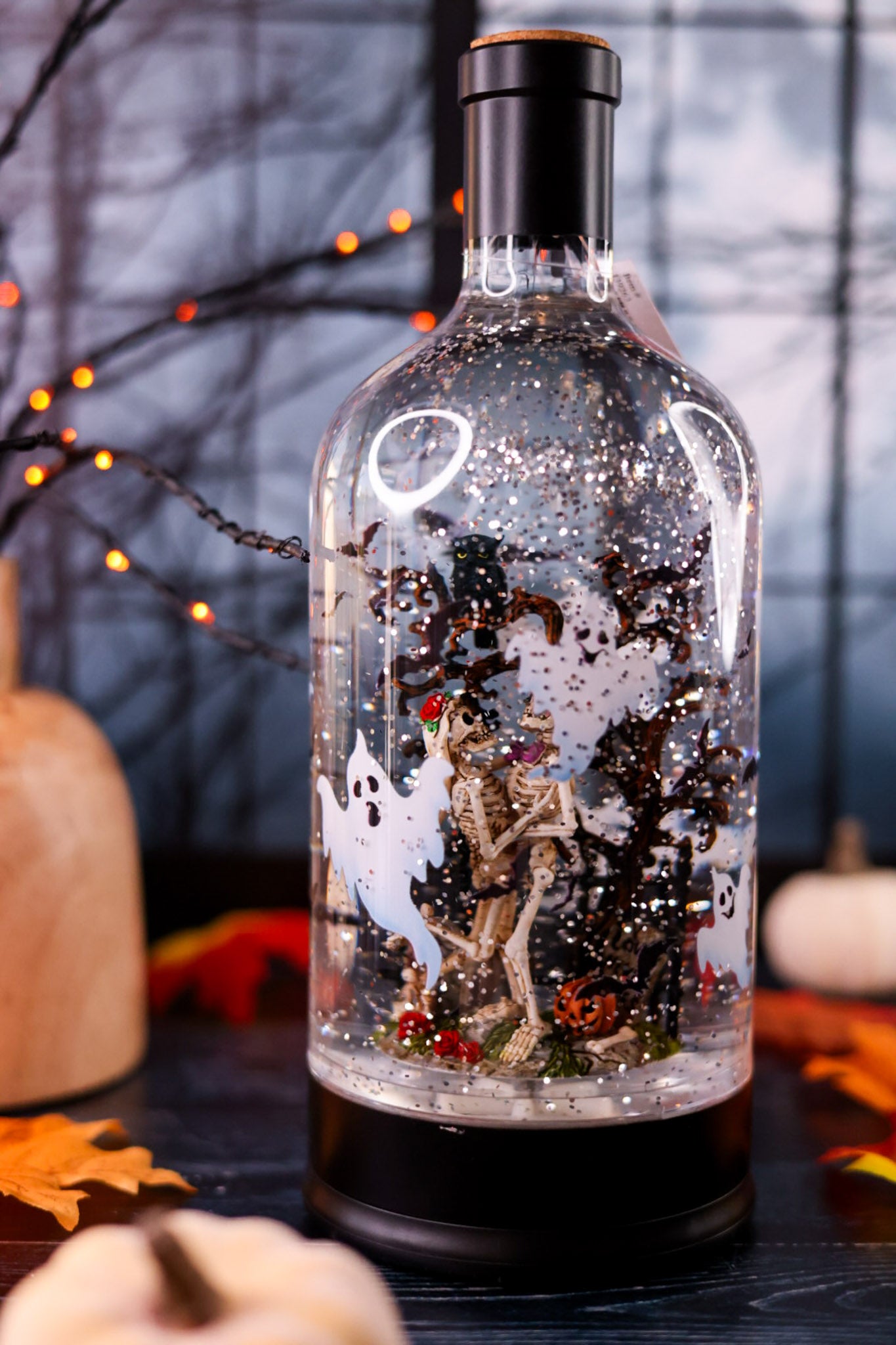 LED Halloween In A Bottle Glitter Globe