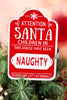Magnetic Naughty Or Nice Wall Sign