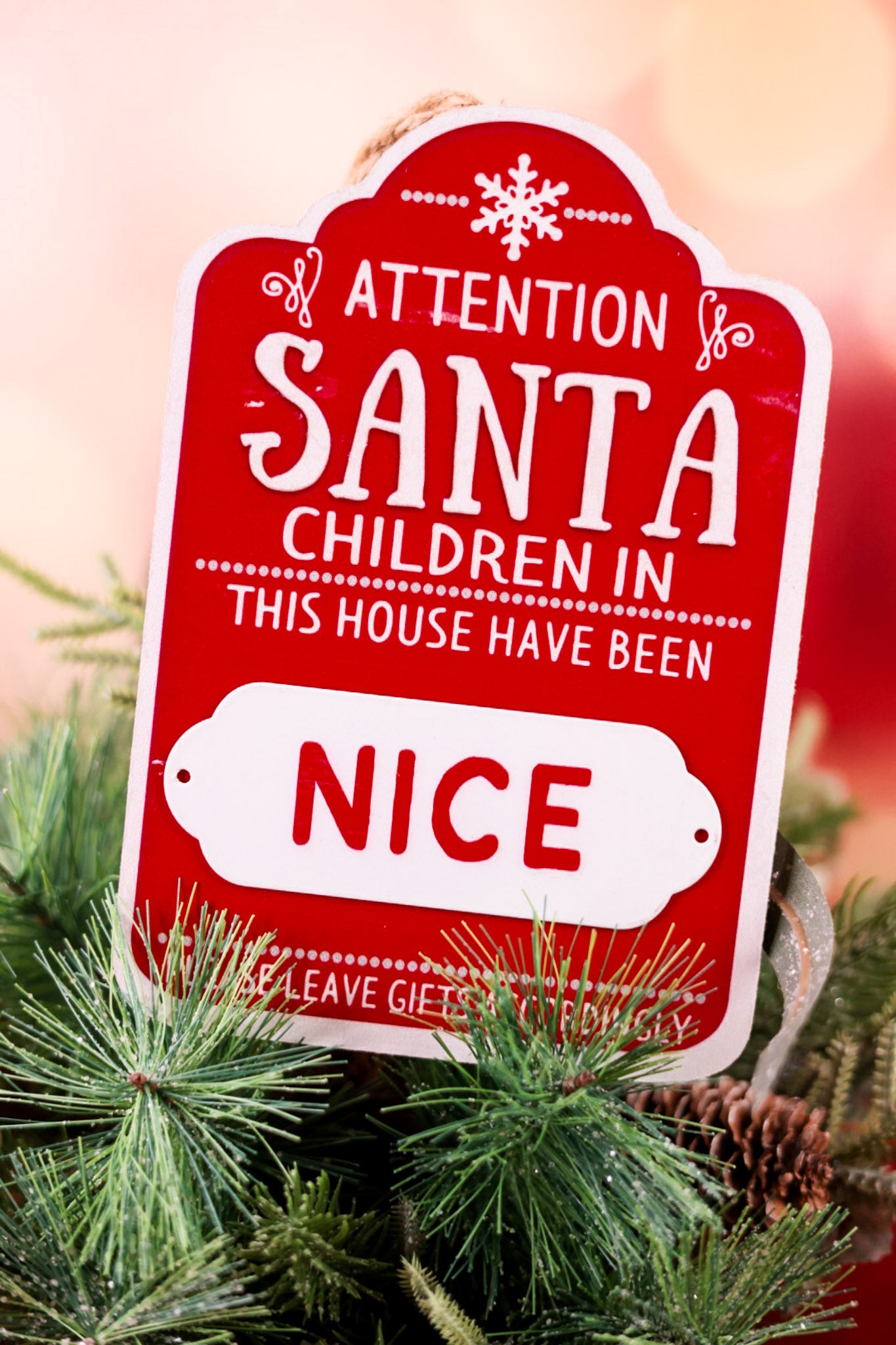 Magnetic Naughty Or Nice Wall Sign