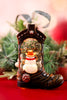 5.75" Snowman Cowboy Boot Glittering LED Snowglobe