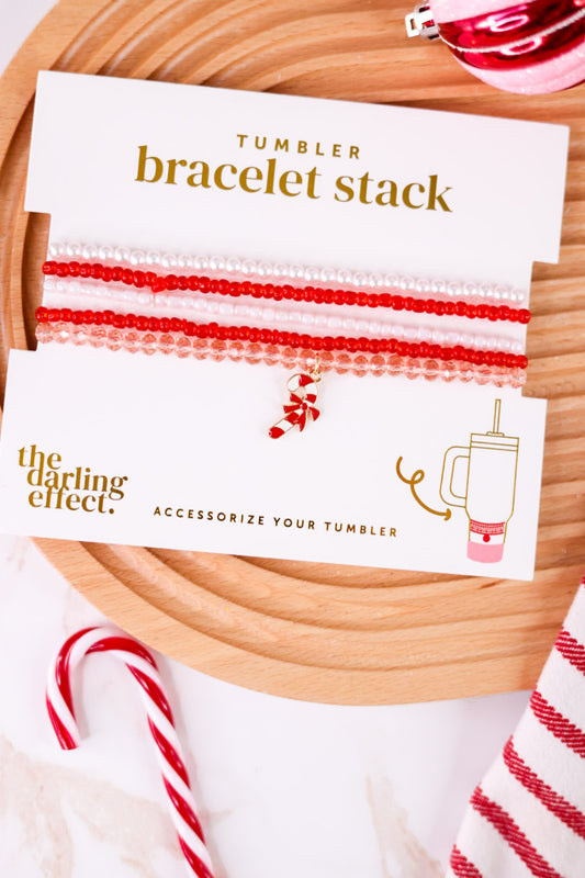 Candy Cane Crush Tumbler Bracelet Stack