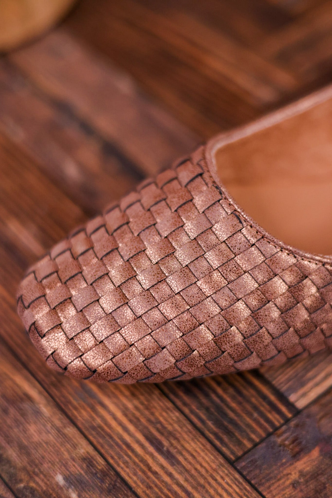 Right There Woven Bronze Flats