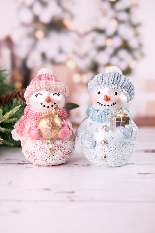 6" Holiday Snowman Resin Figurine (2 Styles)