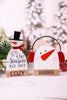 Wooden Holiday Snowman Tabletop Decor (2 Styles)