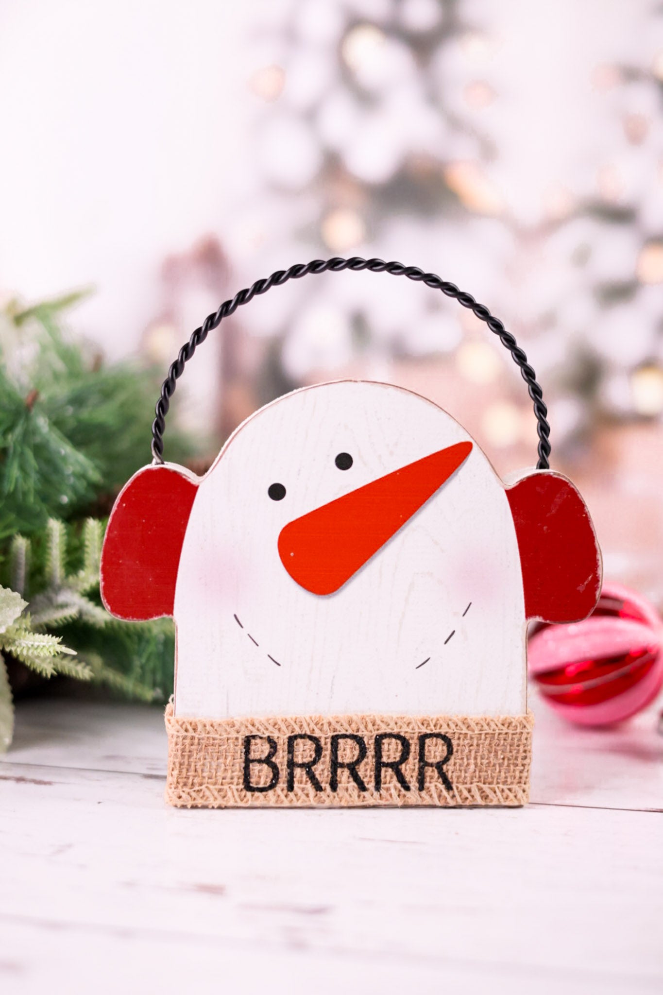 Wooden Holiday Snowman Tabletop Decor (2 Styles)