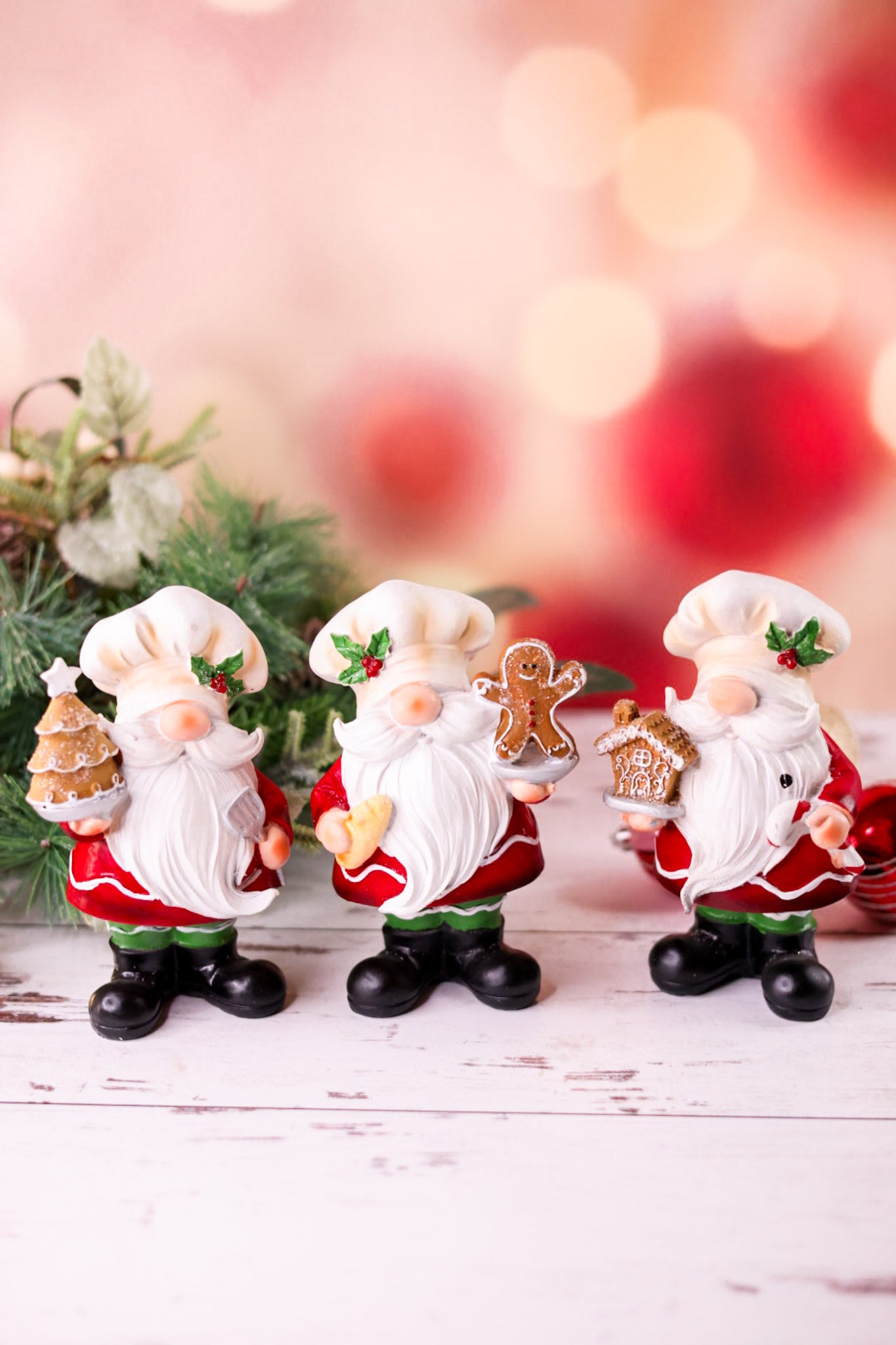 6.5" Resin Christmas Gnome Chef Figurine (3 Styles)
