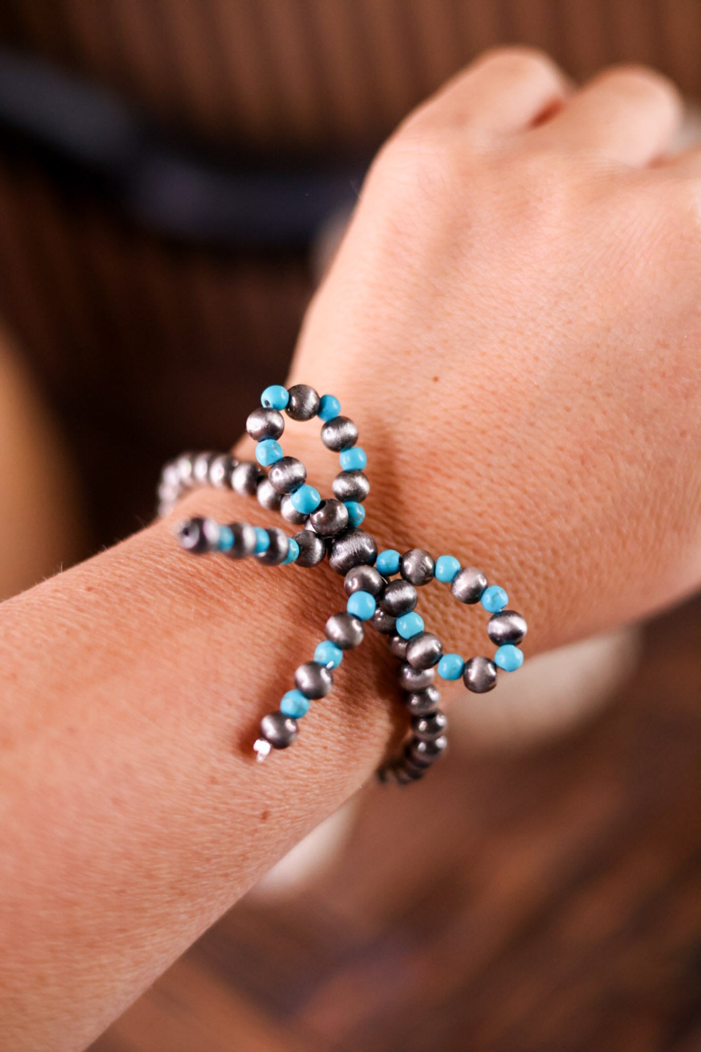 Cowgirl Pearl Bow Stretch Bracelet