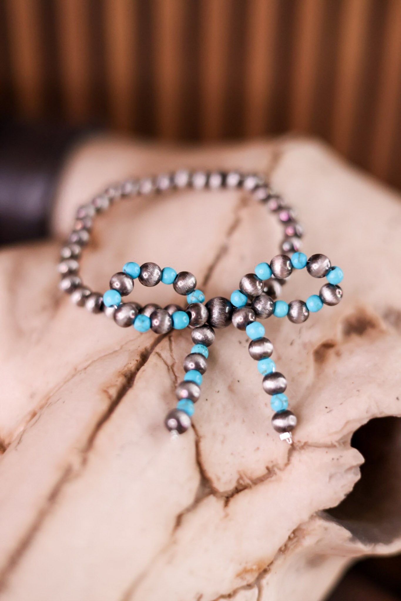 Cowgirl Pearl Bow Stretch Bracelet