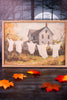 Wood Framed Clothing Line Ghosts Canvas Print