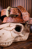 Brown Western Inspired Tooled Leather Purse Strap