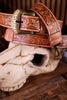 Brown Western Inspired Tooled Leather Purse Strap