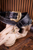 Black Western Inspired Tooled Leather Purse Strap