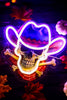 Acrylic LED Cowboy Skull & Crossbones Sign