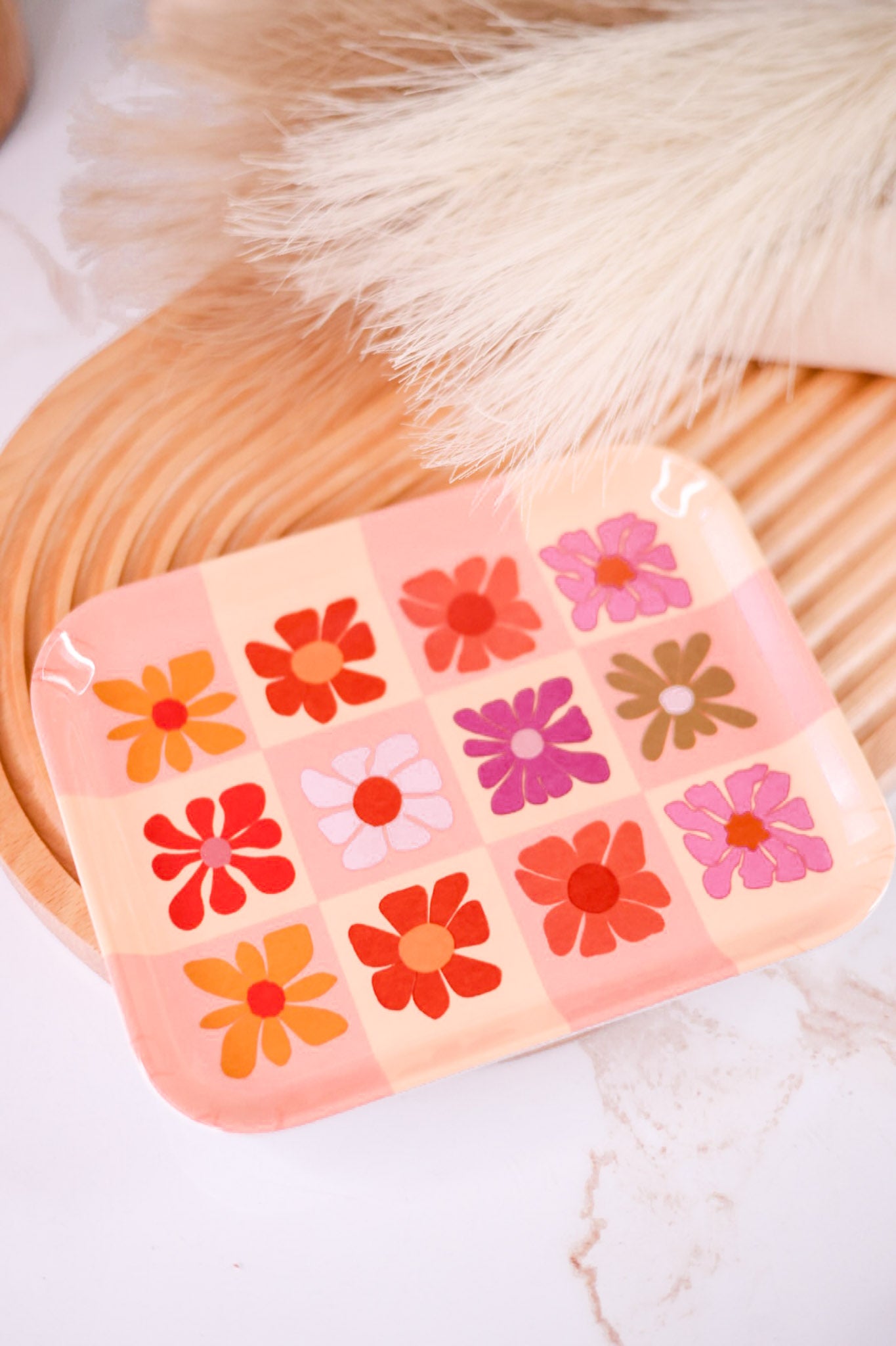 Retro Flowers Small Personal Tray