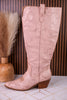 Hat's Off Putty Crackle Wide Calf Boots