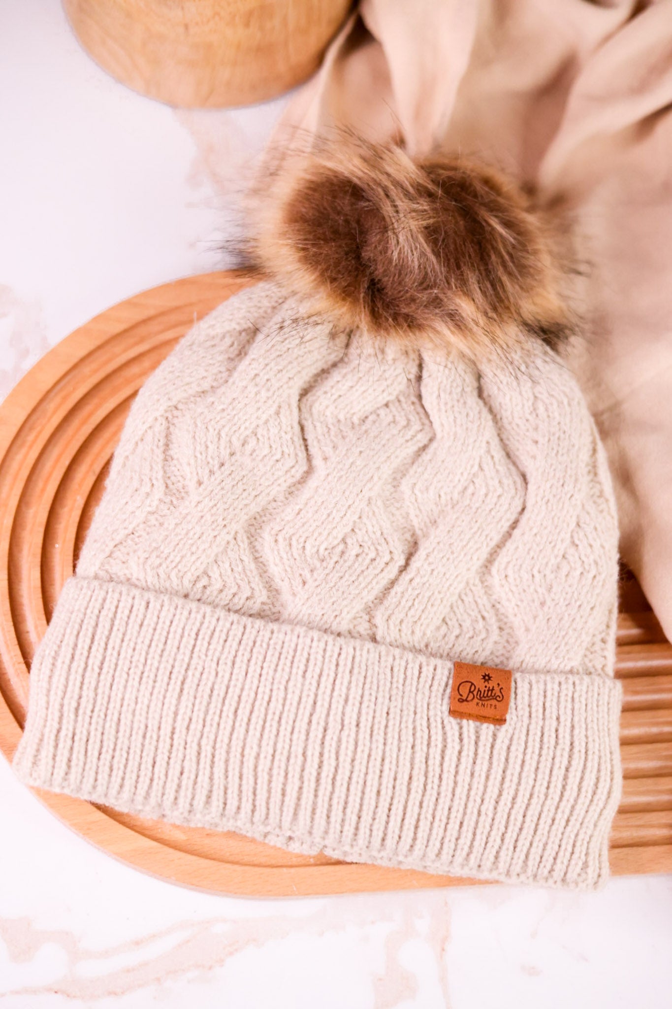 Colorful Knit Pom Pom Beanie (6 Colors)