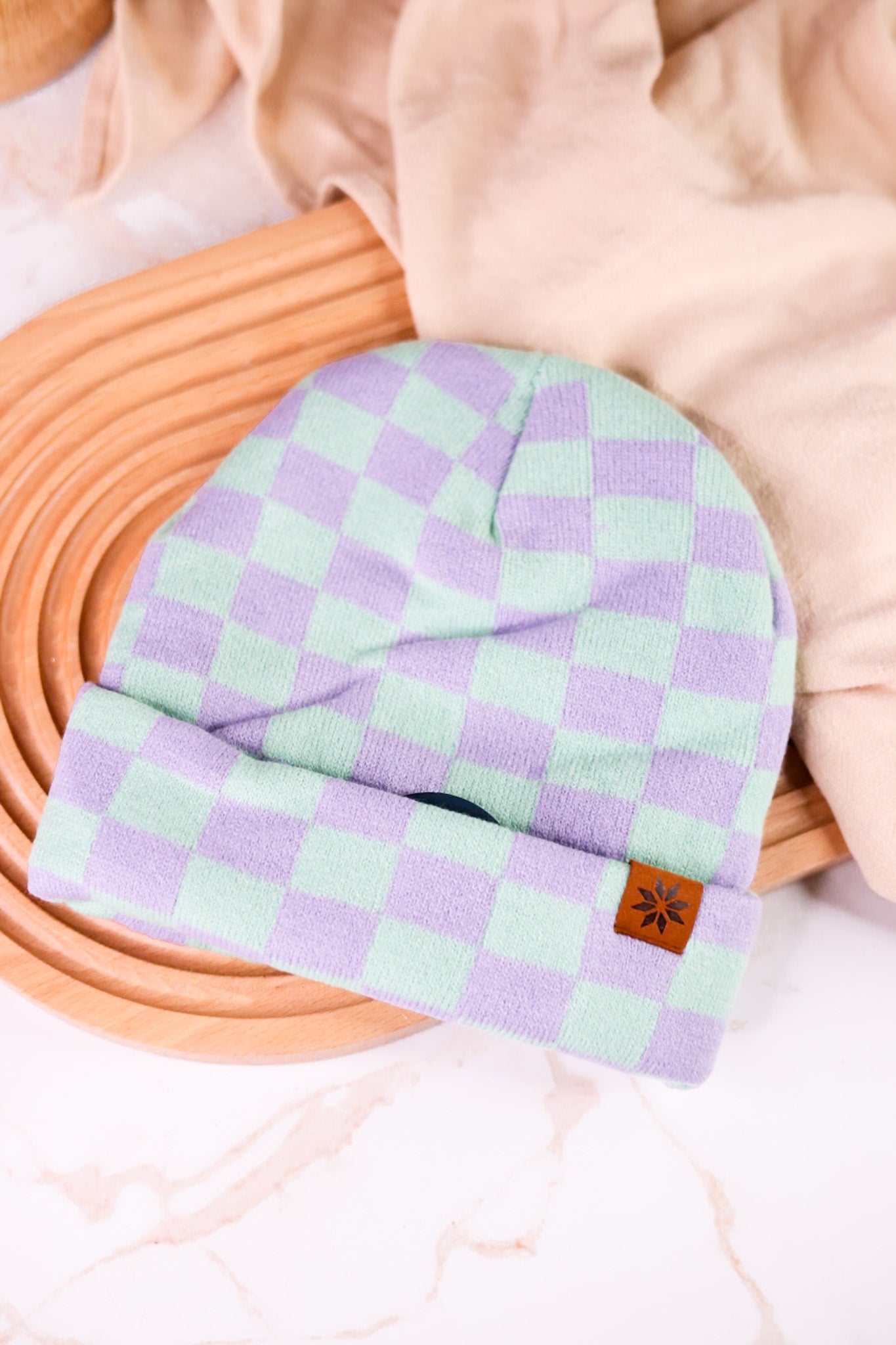 Checkered Knit Kid's Beanie (3 Colors)