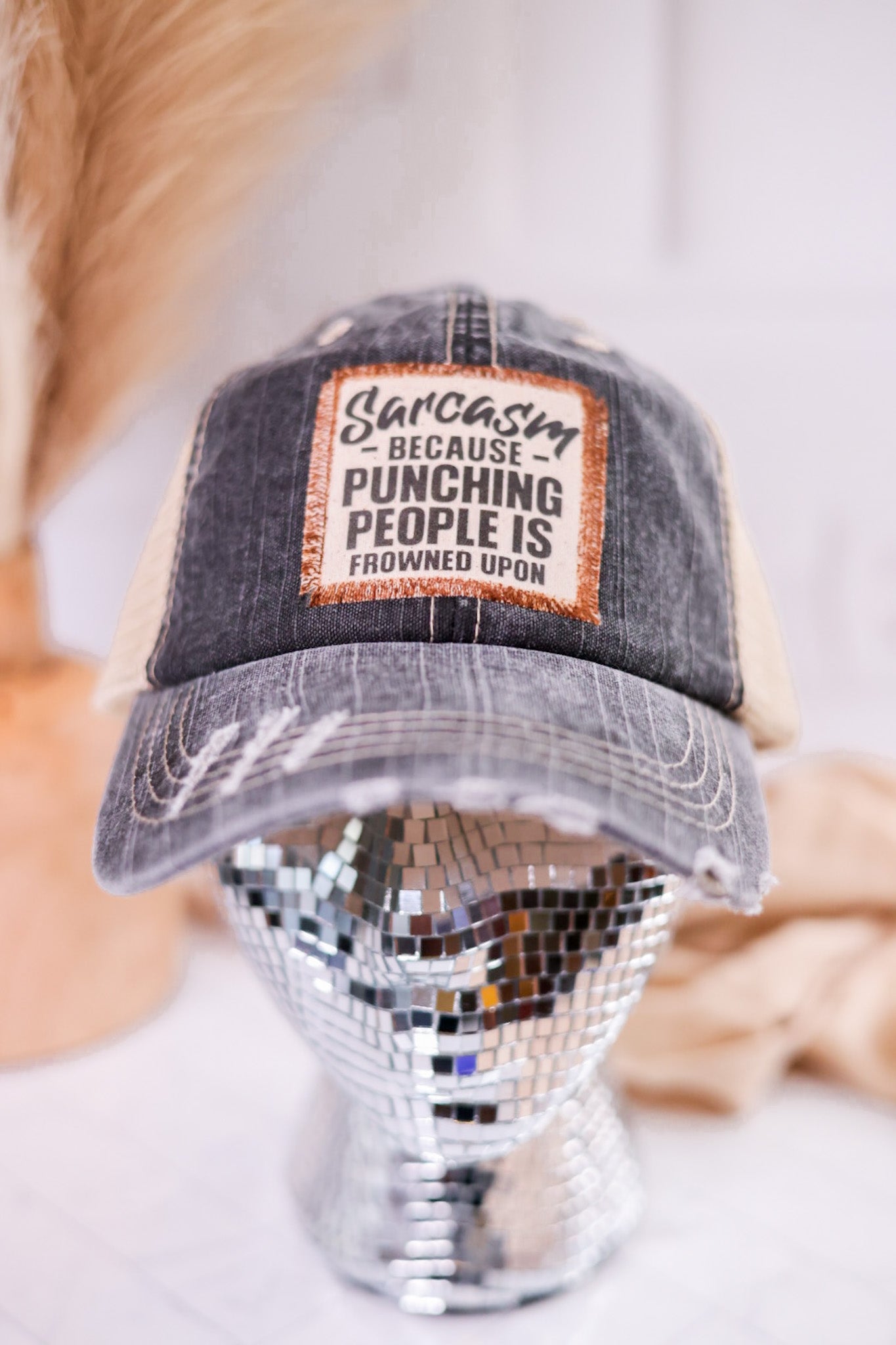 Sarcasm Handmade Patch Trucker Hat