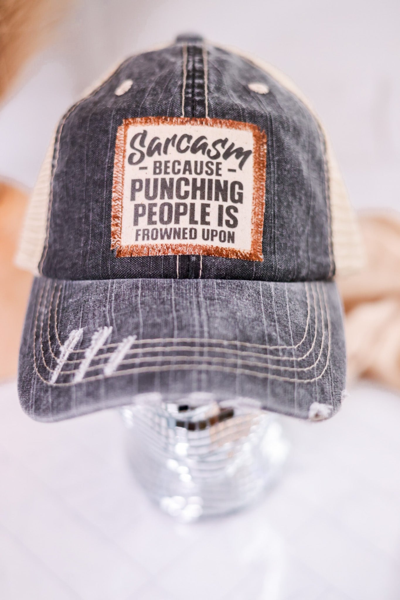 Sarcasm Handmade Patch Trucker Hat