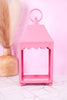 13.5" Pink Scalloped Lantern