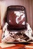 Travel Toiletry Bag in Brown Hair-On Leather