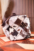 Travel Toiletry Bag in Brown Hair-On Leather