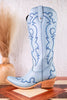 Missouri Pastel Azul Boot Stitch Wide Calf Leather Boots