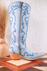 Missouri Pastel Azul Boot Stitch Wide Calf Leather Boots