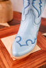 Missouri Pastel Azul Boot Stitch Wide Calf Leather Boots