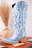 Missouri Pastel Azul Boot Stitch Wide Calf Leather Boots