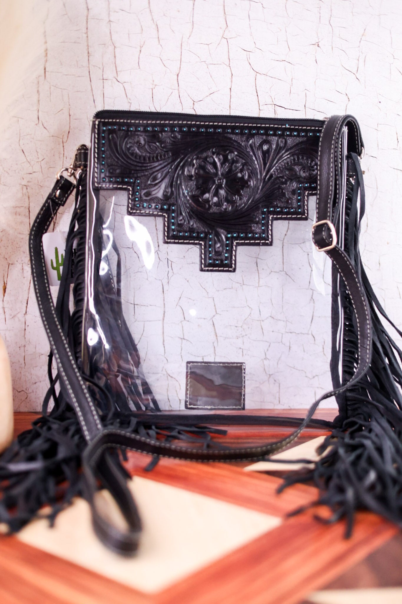 The Shayne Clear Crossbody Bag with Fringe