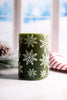 Pine Green Snowflake LED Water Fountain Candle