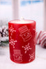 Red Snowman Patterned LED Water Fountain Candle