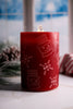 Red Snowman Patterned LED Water Fountain Candle