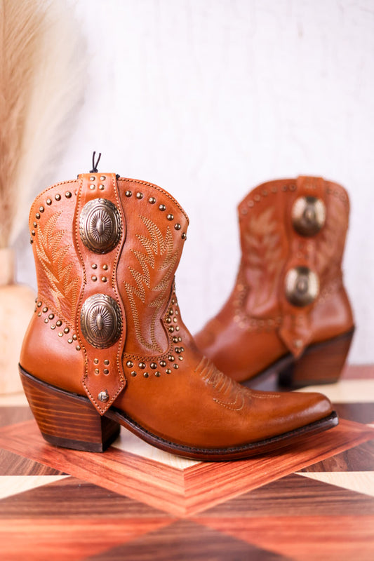 Liberty Black Shirley Ankle Boots in Warm Amber