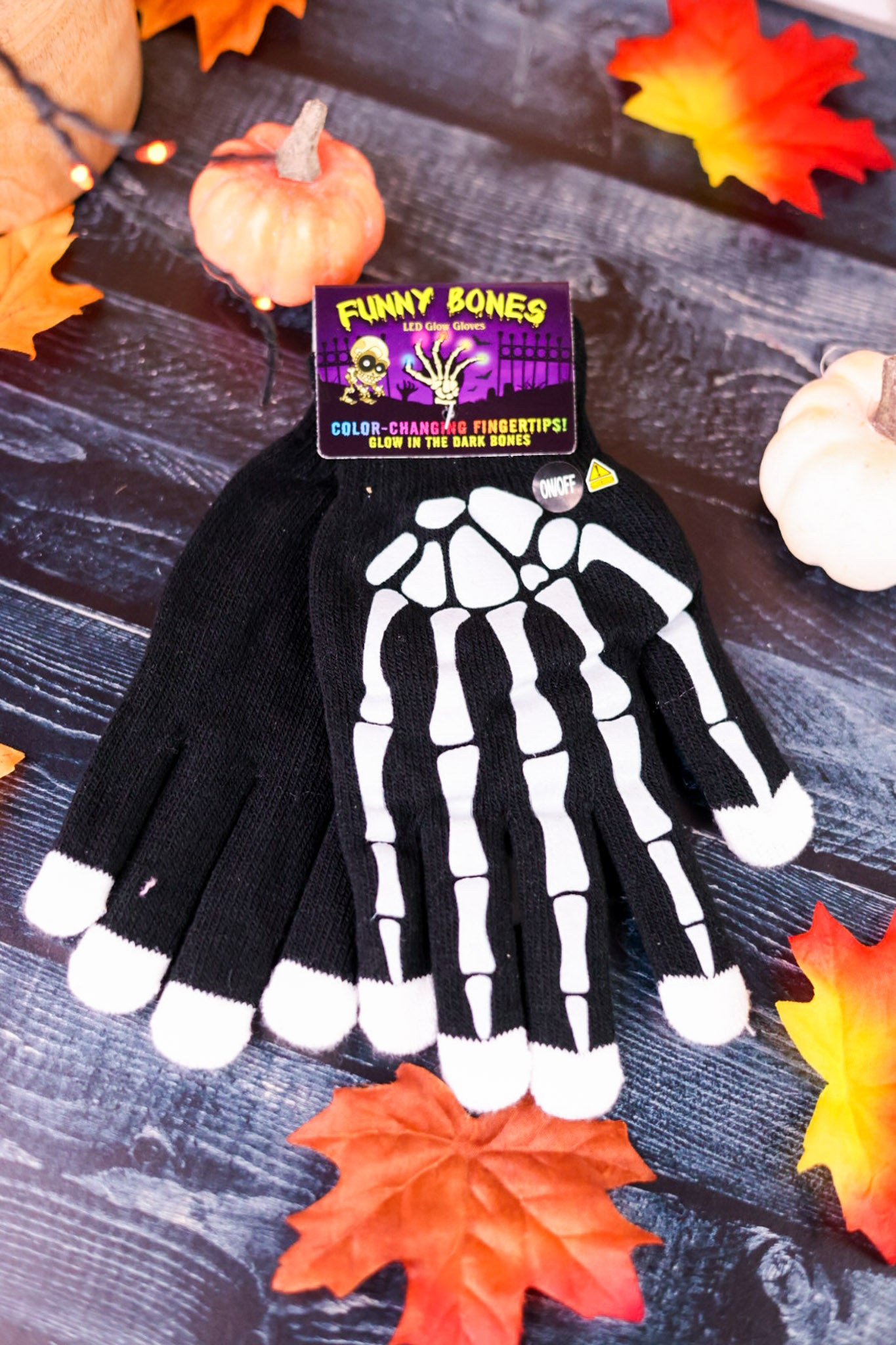 Glow In The Dark LED Skeleton Hand Gloves