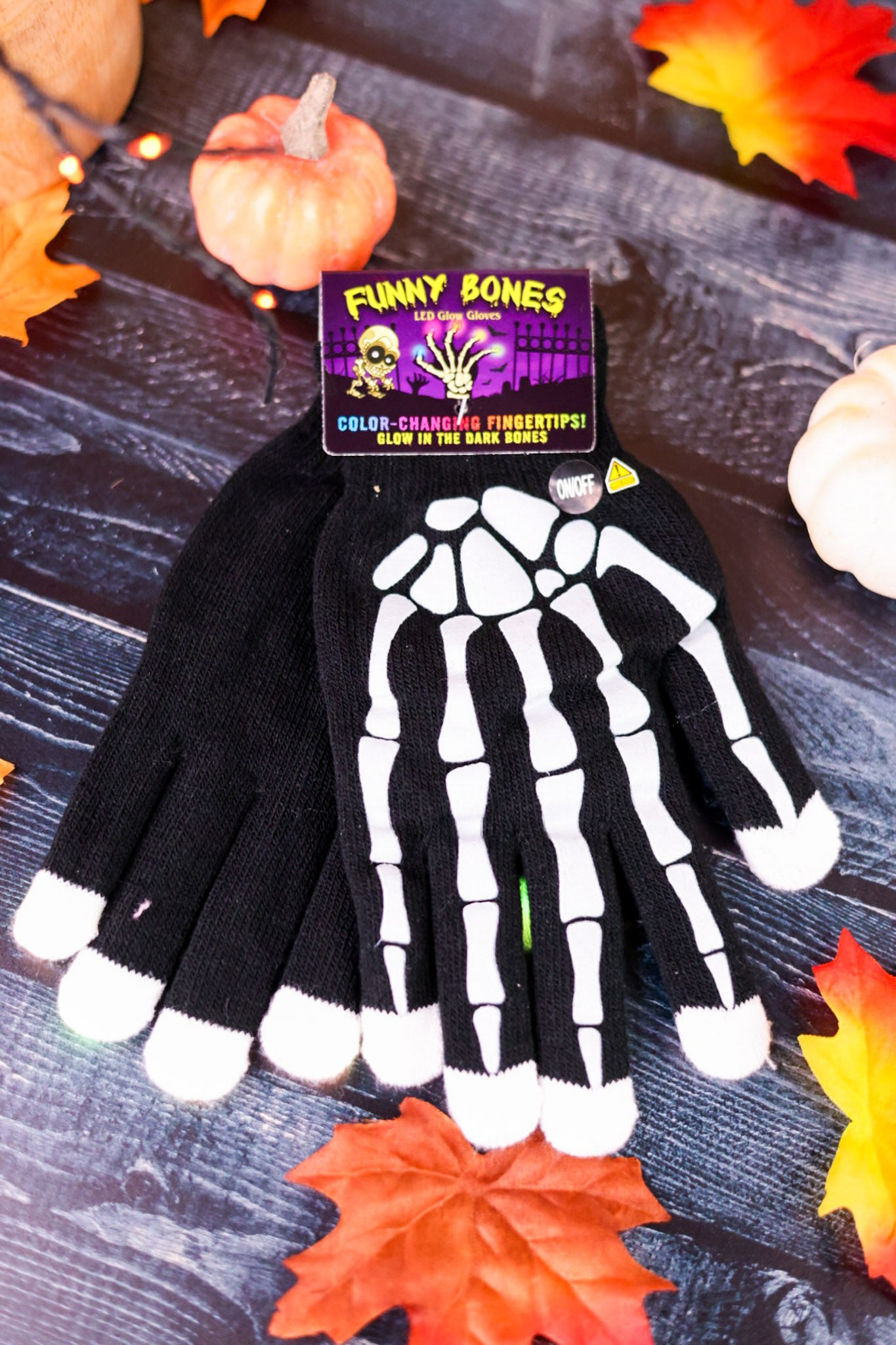 Glow In The Dark LED Skeleton Hand Gloves