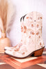 Liberty Black Ginebra Floral Boots in Bone