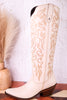 Liberty Black Allie Leather Boots in Bone