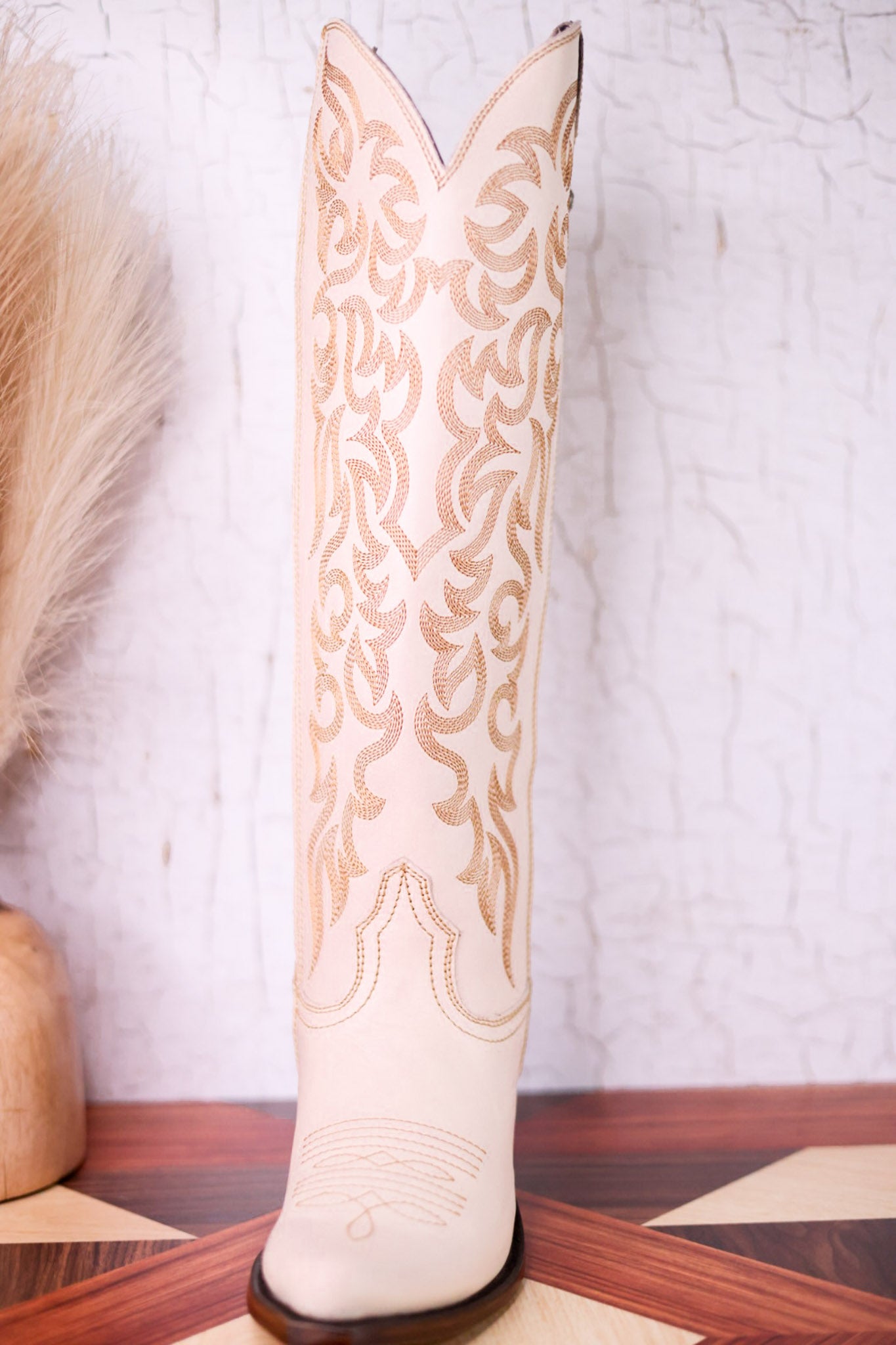 Liberty Black Allie Leather Boots in Bone