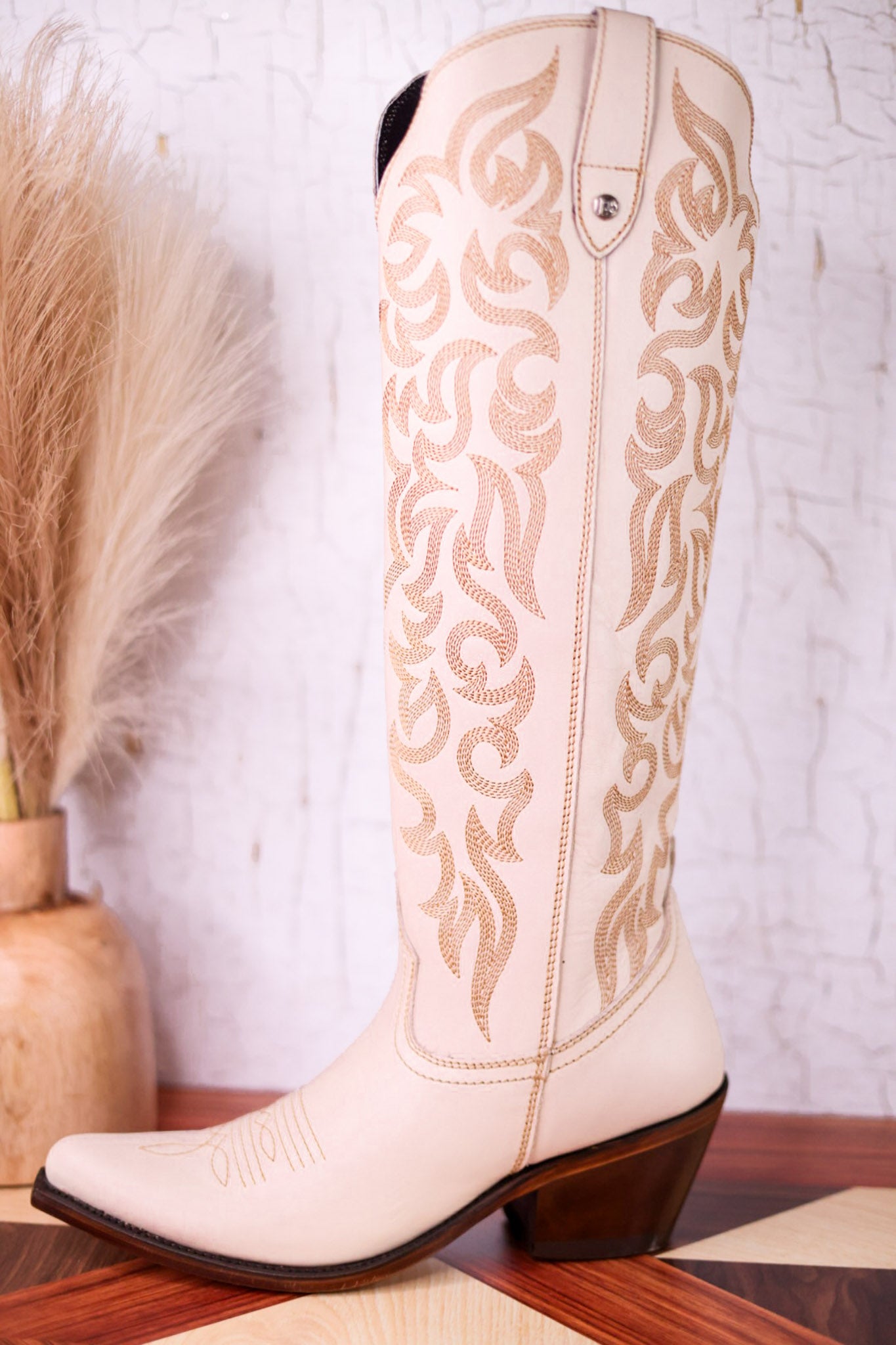 Liberty Black Allie Leather Boots in Bone