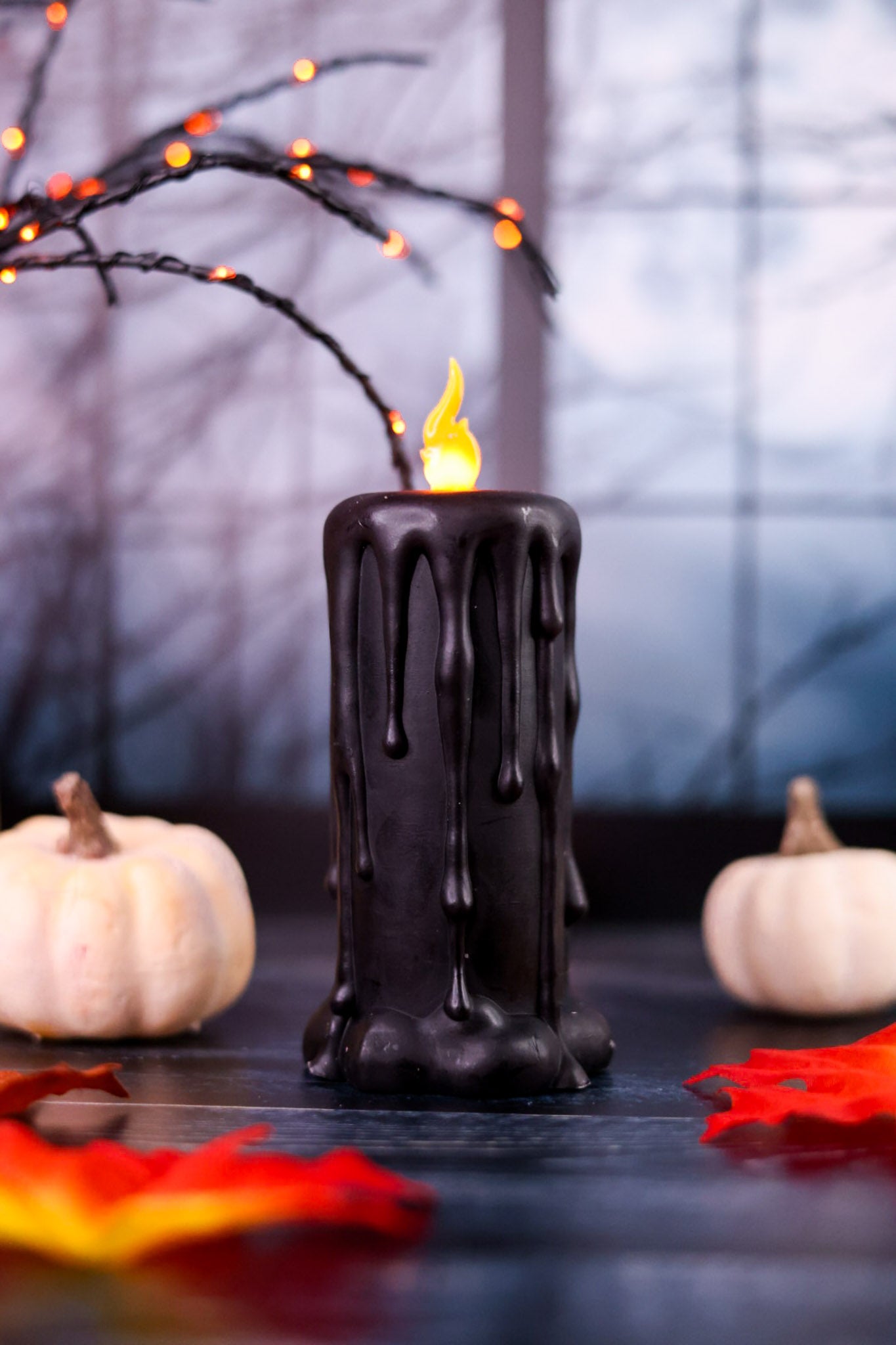 Black "Melting" LED Candle