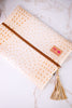 "Dune" Ivory Faux Ostrich Makeup Bag