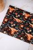 "Prairie" Highland Cow Print Makeup Bag