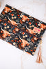 "Prairie" Highland Cow Print Makeup Bag