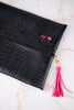 "Shade Of Onyx" Faux Alligator Makeup Bag