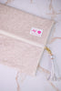 "Florence" Ivory Jacquard Fabric Makeup Bag