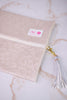 "Florence" Ivory Jacquard Fabric Makeup Bag