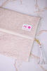 "Florence" Ivory Jacquard Fabric Makeup Bag