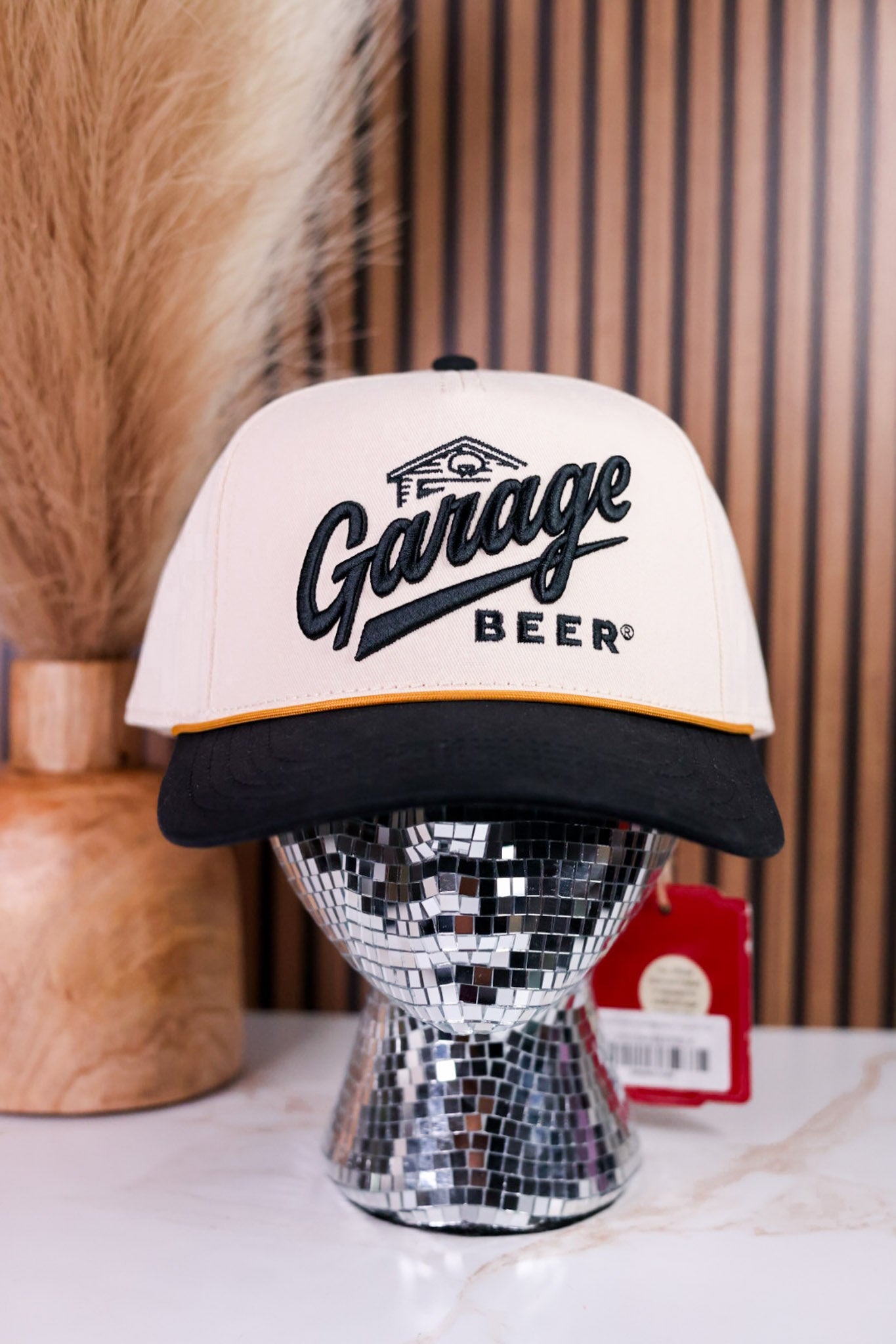 Black & Cream Garage Beer Trucker Hat